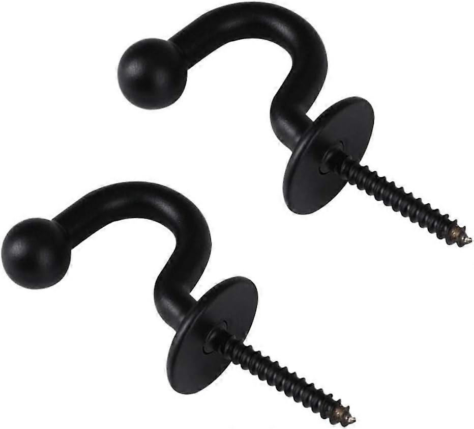 2025新しい2個のカーテンフックメタルペア壁掛け装飾コートドレープバッグ用(ブラック)