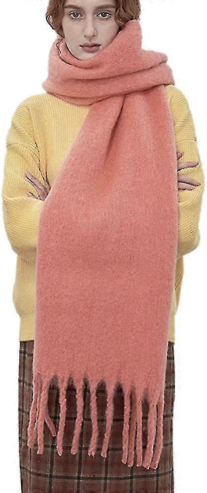 צעיף גדול ושמנמן קשמיר צבעוני מרגיש צעיפים גדולים שמיכה צעיף צמר גדול רך חורף עבה חם נשים-MXBC