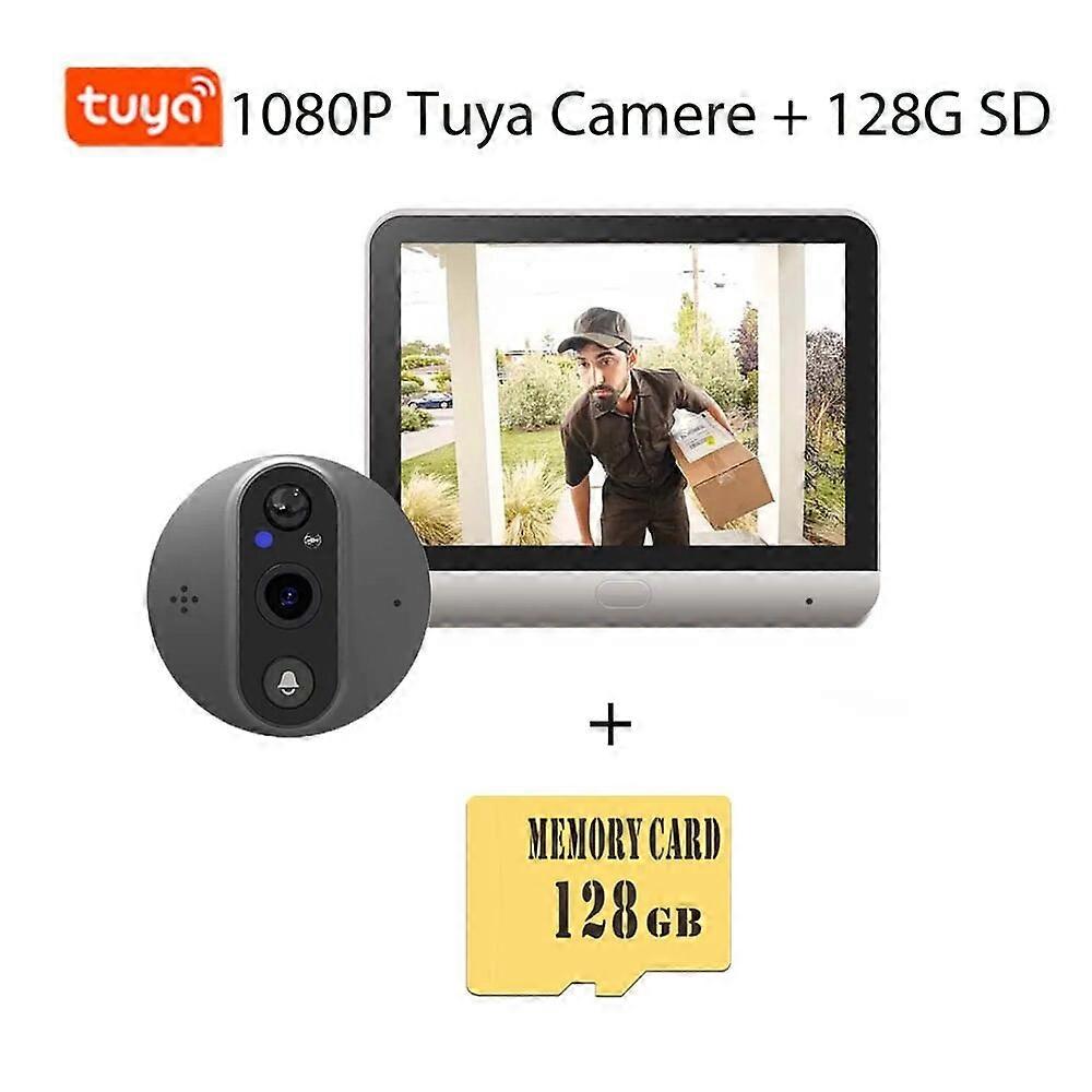 Tuya Video Door Peephole Camera 1080P WiFi 4.3inch LCD Monitor Wireless Indoor Two-way intercom security Protection Surveillance