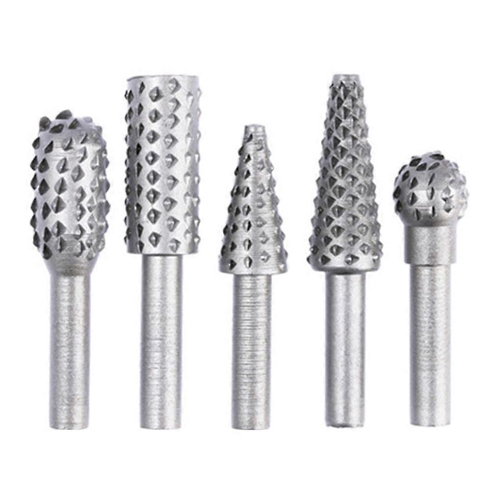 5Pcs 1/4inch Rotating Handle Files Rasp Burrs Wood Work Grinding Carpentry Tool
