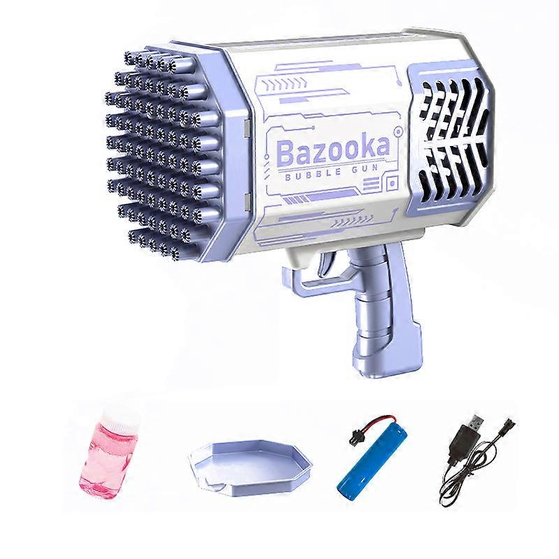 Bubble Gun, Bubble Machine for Kids, 69 Holes Rocket Bubbl with 2 Bubble Refill Solution