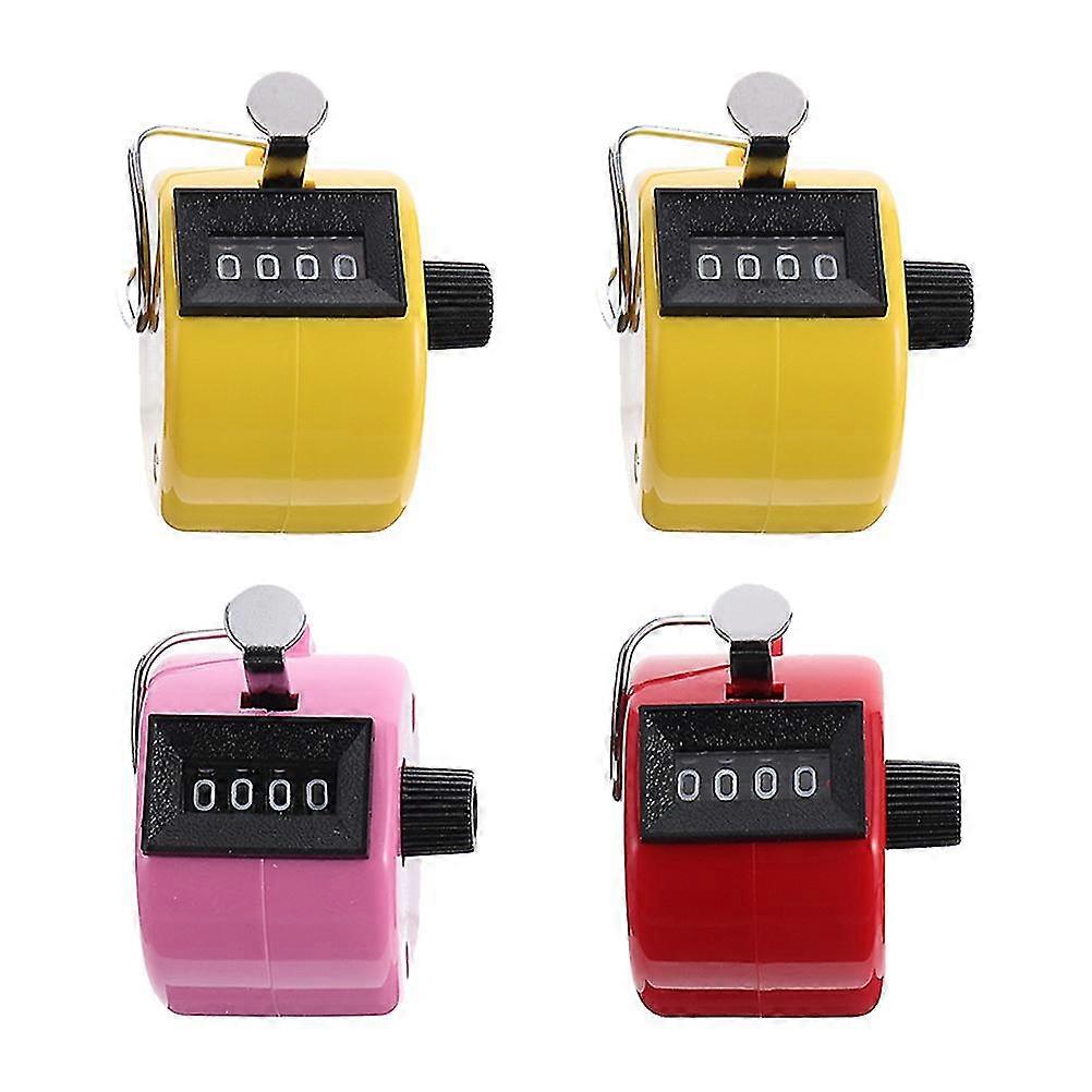 4 Pcs Handheld Tally Counters Plastic Manual Digital Counter Random Color