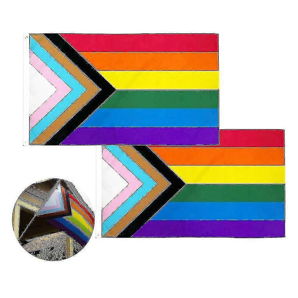 2 Pack Rainbow Flag, resistente a los rayos uv e impermeable Festival Banner Flags