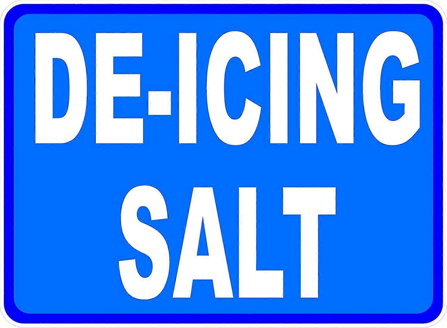 除氷塩サイン。8x12メタル。