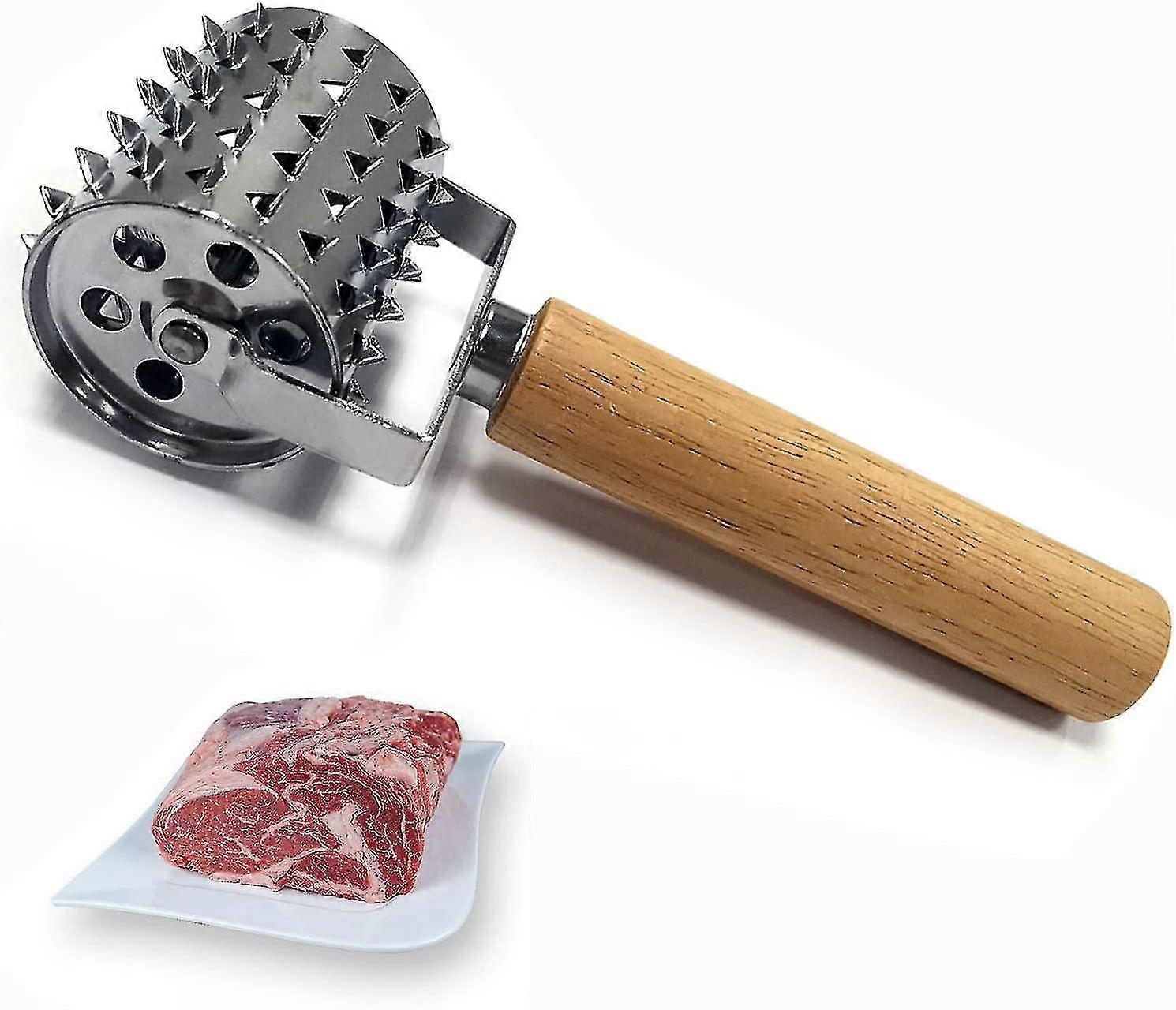 Rustfrit stål kød mørner, rullende krydderier kød mørhedizer, Schnitzel Tenderizer Steaker
