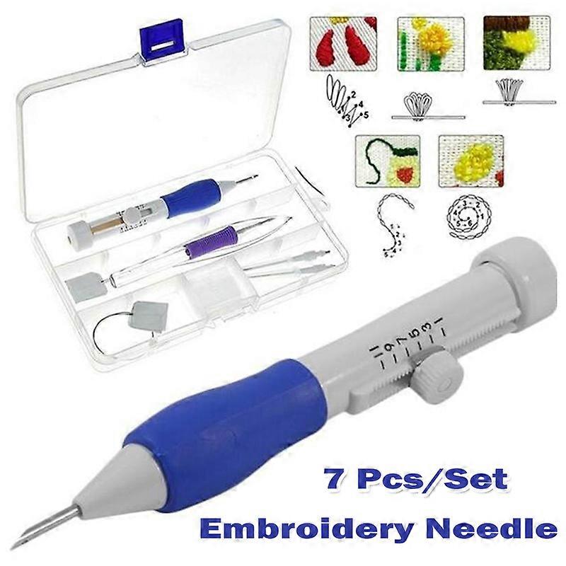 Embroidery Punch Needle Kit Stitching Tool Set Magic Embroidery Needle Pen Weaving Tool
