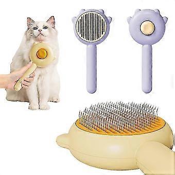 Magic Pet Comb, Katzenpflegebürste, lange oder kurze Haare Katzen Hunde Haustier Massagebürsten, selbstreinigender Slicker Kamm für Kittenkuo lu