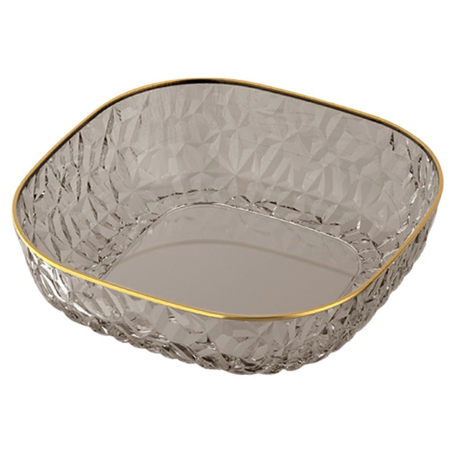 Fruit Plate Translucent Diamond-texture Light Luxury Large Capacity Fruit Plate Versatile Elegant