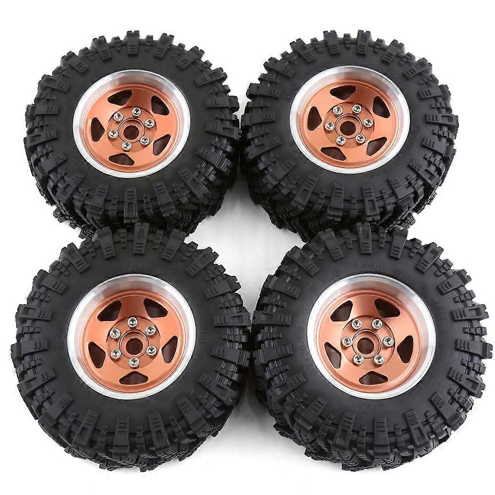 4pcs RC Car Upgraded Rubber Tyres Aluminium Alloy Wheel Trails for MJX H12Y 1/12
