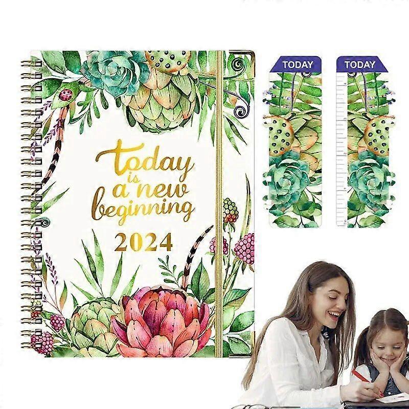 Schedule Diary 2024 Spiral Daily Planner Notepad Agenda Weekly Layout Planning Tool For Travel Work Study Office