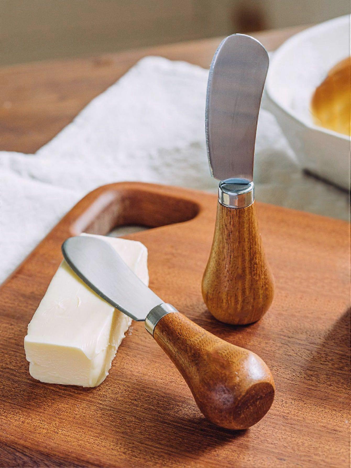1pc/3pcs/6pcs Upright Butter/Cheese Knives With Wooden Handles