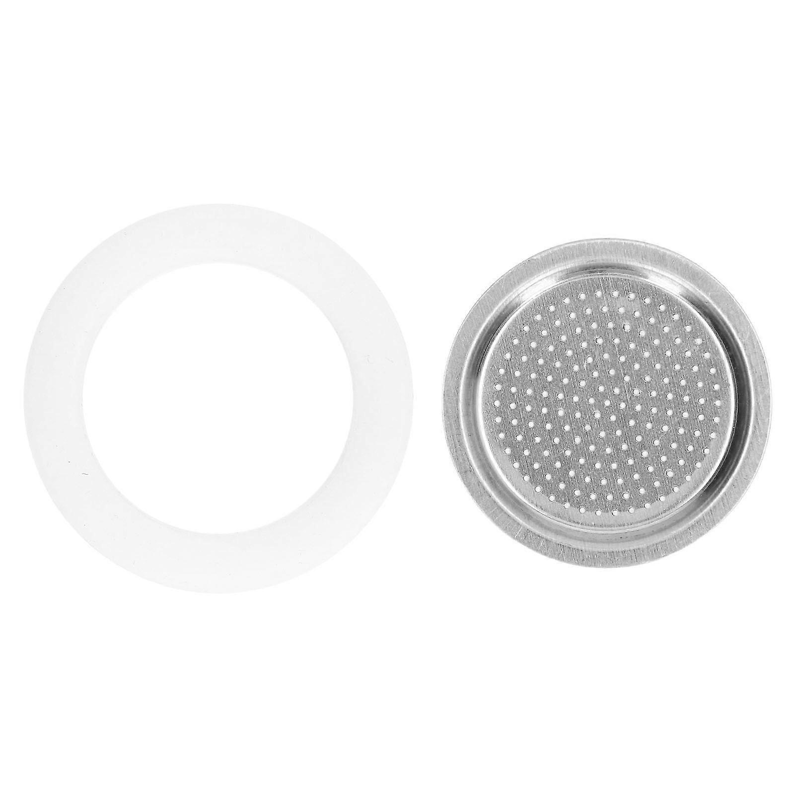 Rustfrit stål filter kaffemaskine filter kaffemaskine tilbehør med gummipakning2 portioner