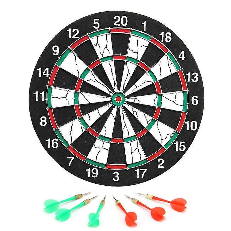 Type A 15inch Double-sided Flocking Dart Board with 6 Darts for Competition KTV Entertainment
