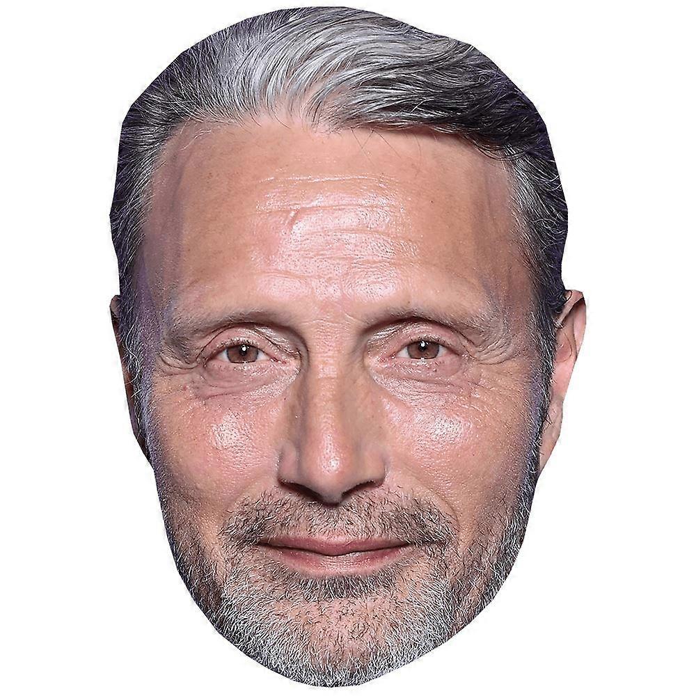 Mads Mikkelsen (Smile) Celebrity Mask, Flat Card Face