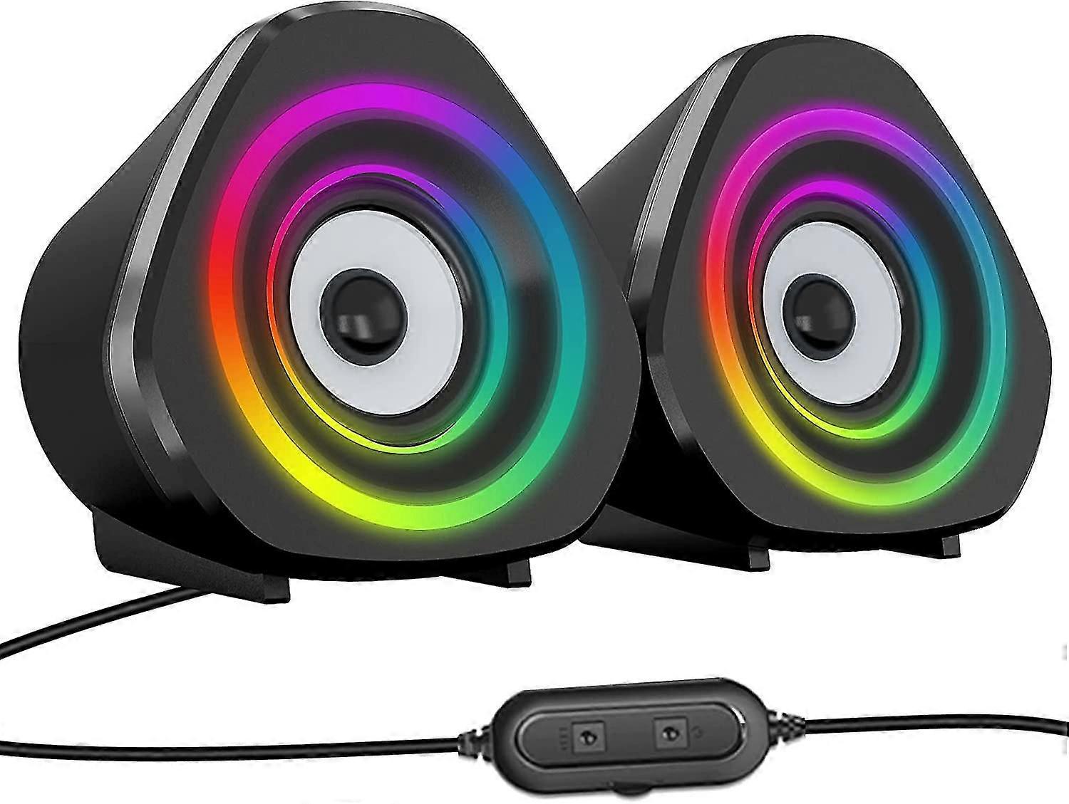 Computer Speakers Desktop Pc Laptop Speakers Rgb Mini Ga Speaker Usb Powered For Pc, Laptop, Tablets,1744