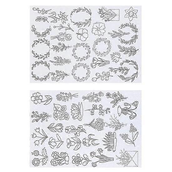 50Pcs Embroidery Pattern Easy to Use Beautiful Flower Leaf Patterns Embroidery Stabilizers for Home DIY Craft