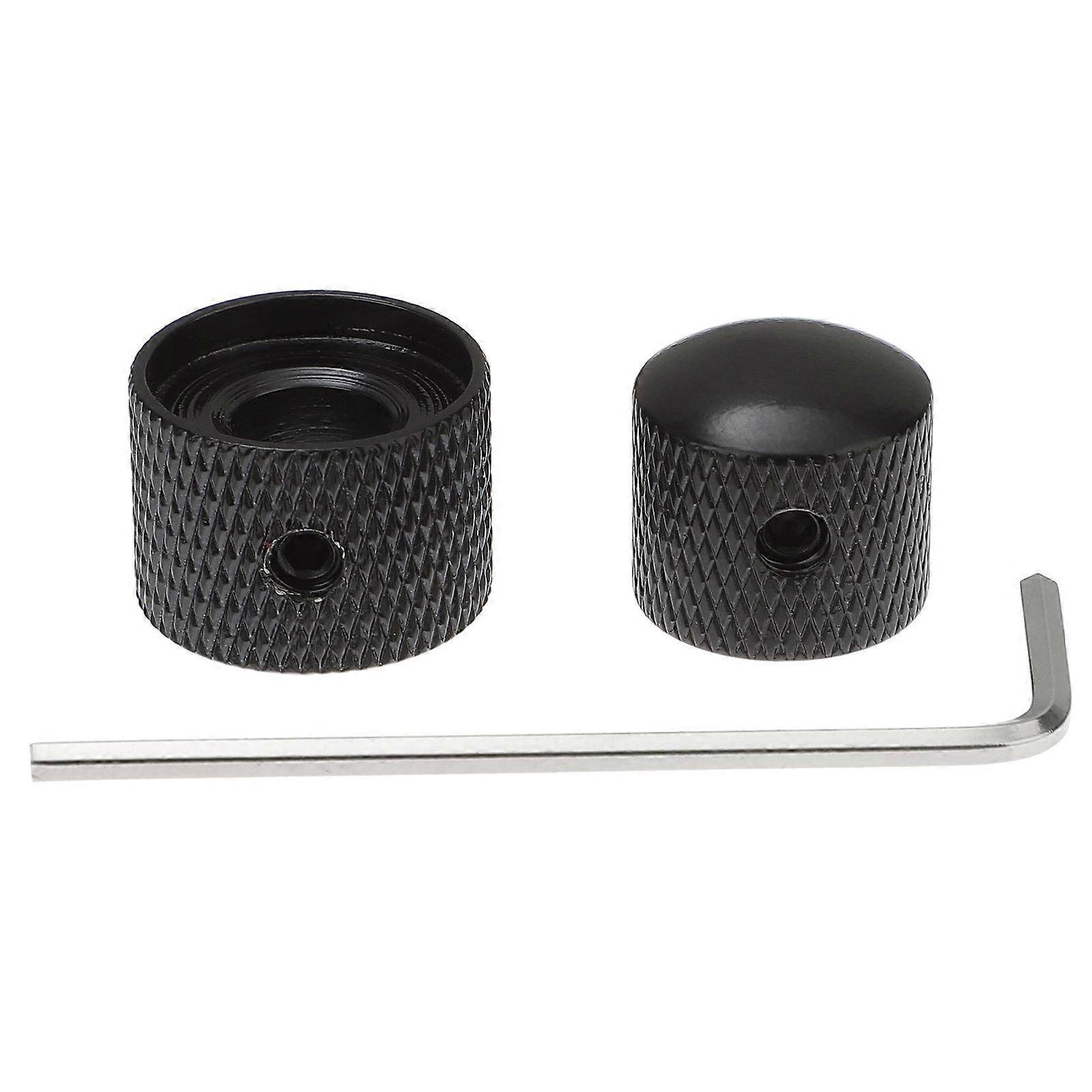 Dual Concentric Volume Tone Blend Control Control Knobs Domed Knobs with Allen Key for Strat Electric Guitar Bass (Black)