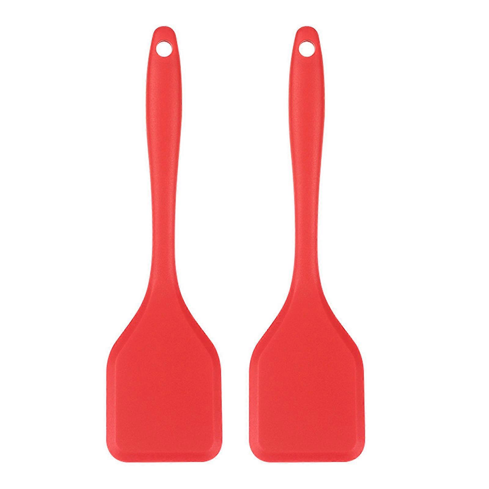 Set of 2 Soft Silicone Turner Durable Silicone Kitchen Spatula Soft Front Protects Pans Great for Daily Use Red