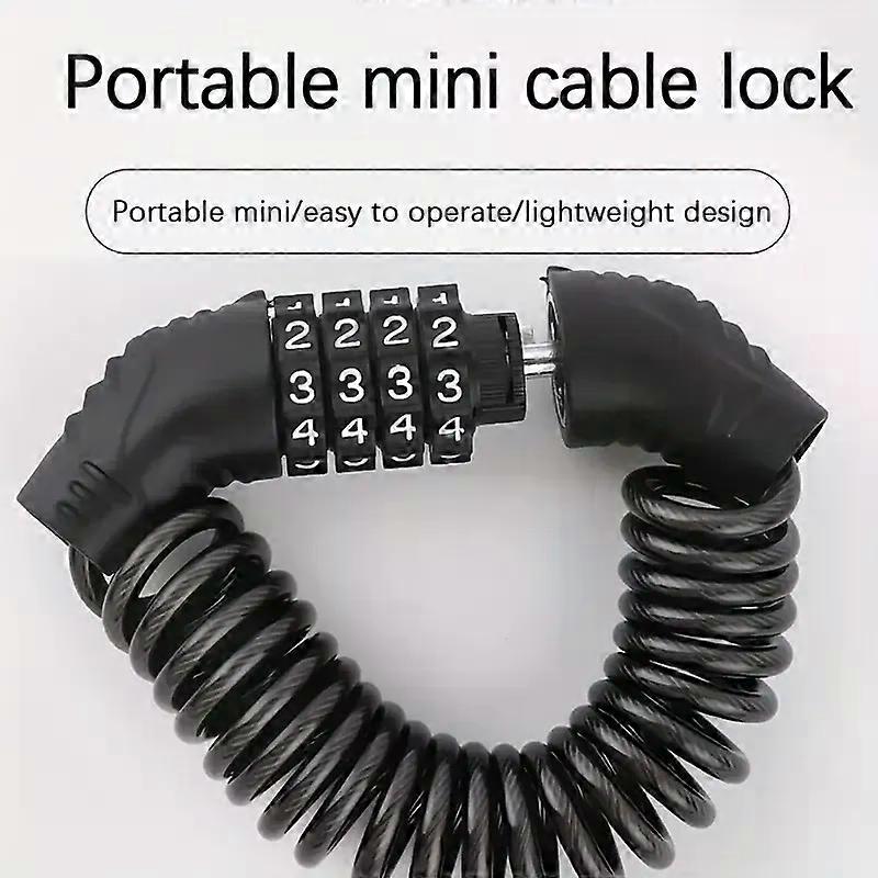 1pc Bicycle Lock Wire Rope Chain Lock Combination Lock Mountain Bike Motorcycle Anti-theft Password Bag Lock Helmet Lock