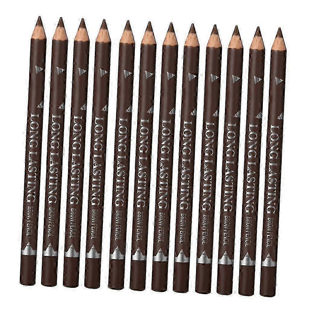 12pcs Waterproof Long Lasting Eyebrow Makeup Pencil Set Dark