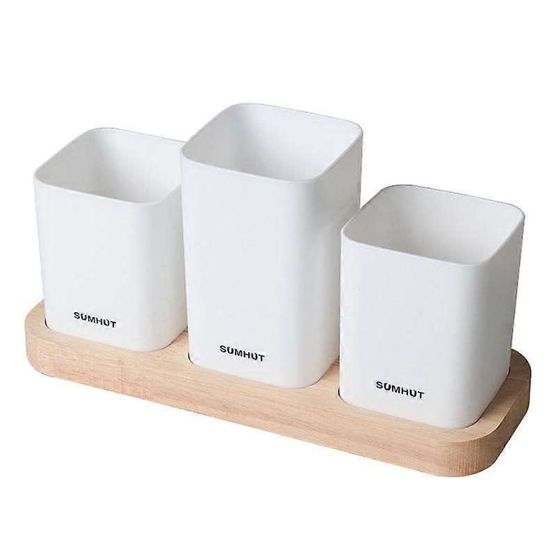 Household Oak Base Tableware Storage Box Set Kitchen Drain-type Divided Chopsticks Spoon Box Split Storage Box