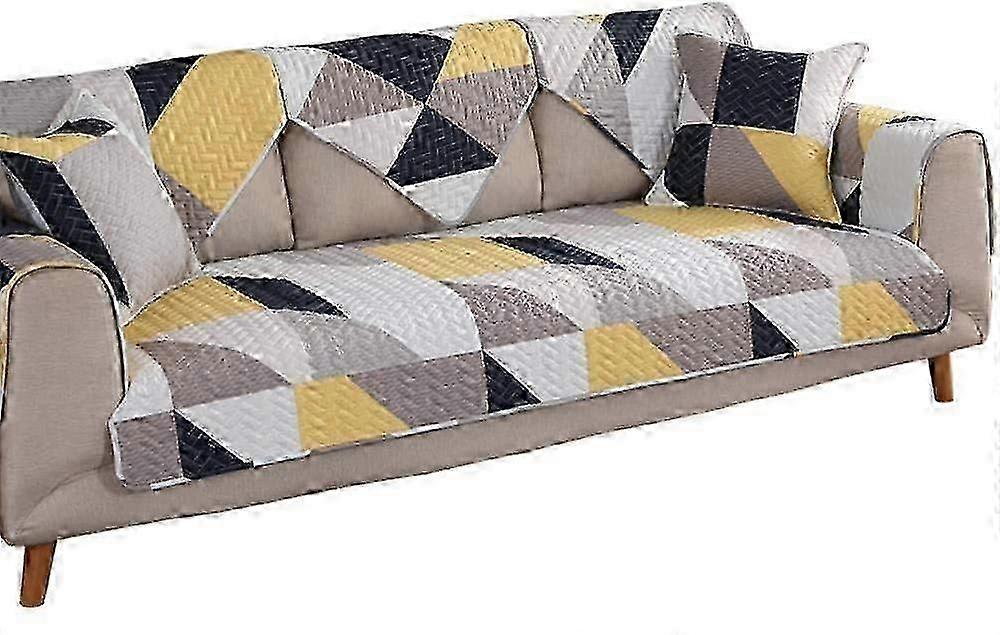 Sectional Sofa Cover For Corner Sofa, Children's Dog And Cat Sofa Cover, Geometric Print Cotton Sofa-triangle_110180cm