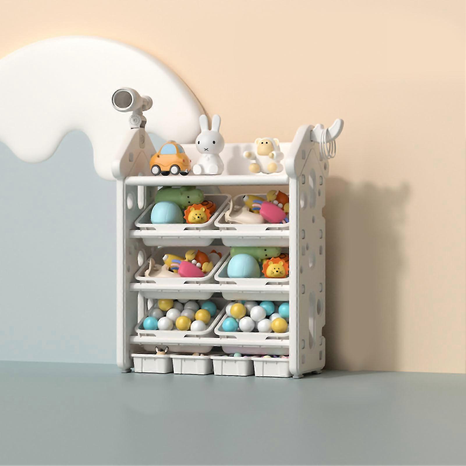 Kids Toy Storage Organizer - Large Capacity Plastic Toy Box with Multilayer Bins