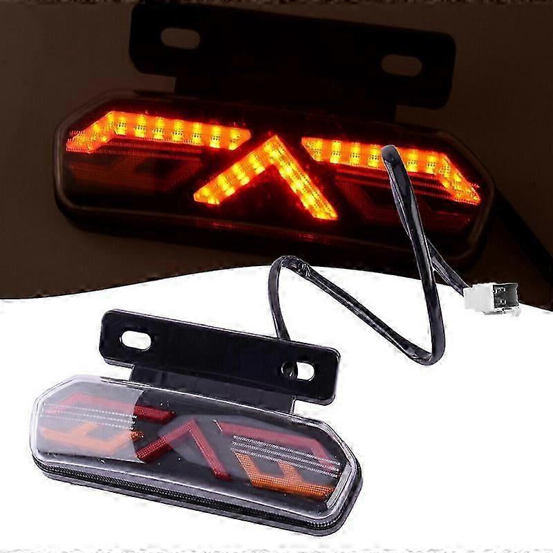 Universal Motorcycle Led Rear Tail Brake Light Turn Signal Indicator Lamp 12v Plasticmetal Redamber Light Colormotor Vehicle Lighting