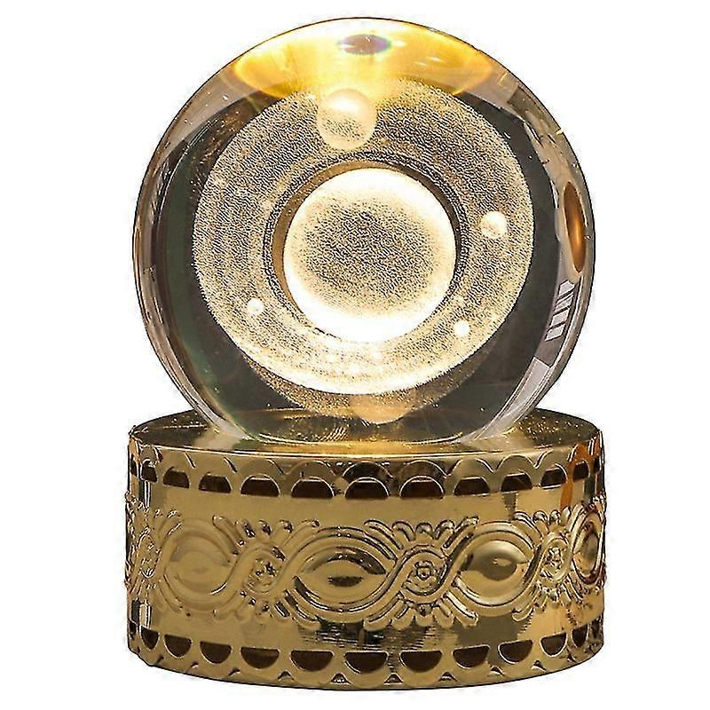3D inner carved LED luminous crystal ball
