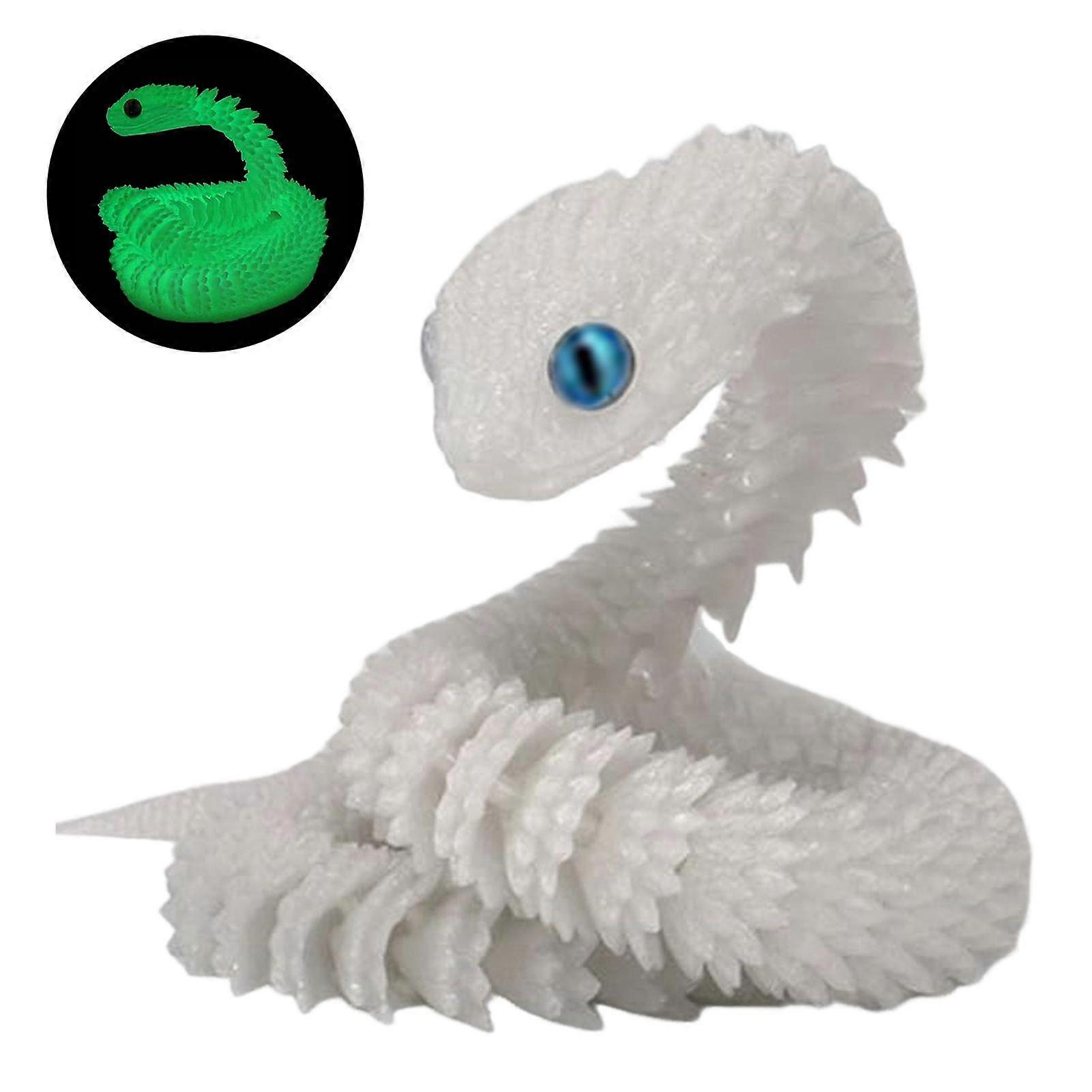 Qinghai 3D Snake Ornament Animal Model Realistic Looking Luminous Effect Creative Funny 3D Printed Snake Toy with Flexible Joints
