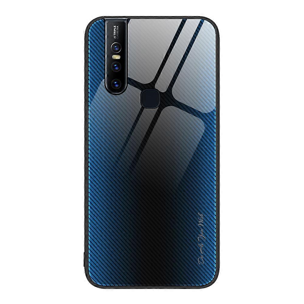 For vivo V15 Texture Gradient Glass TPU Phone Case