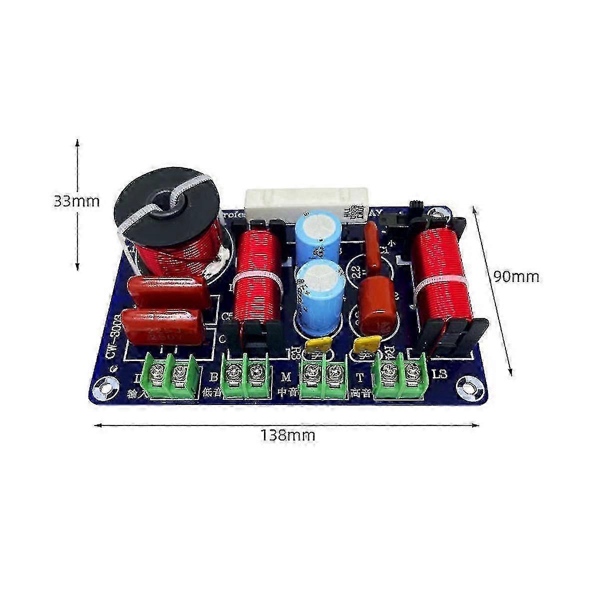 3 Way Frequency Divider Hi-fi Crossover Audiophile Home Theater High Middle And Low Speakers Retrof
