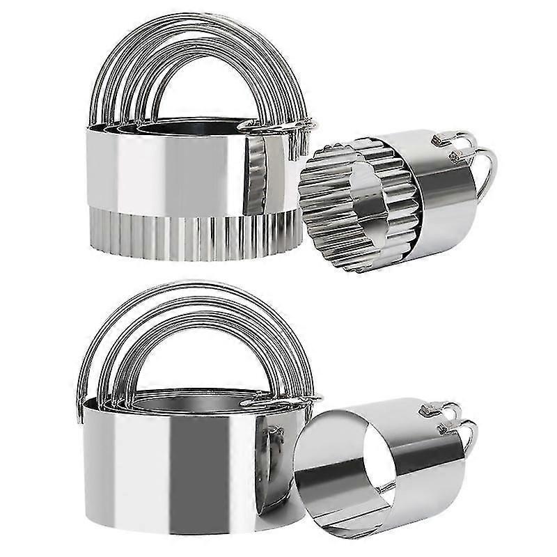 2024 Pastry/biscuit Cutter Set (round + Pattern), Fluted Edge Cookie Cutter, Round Scone Cutter