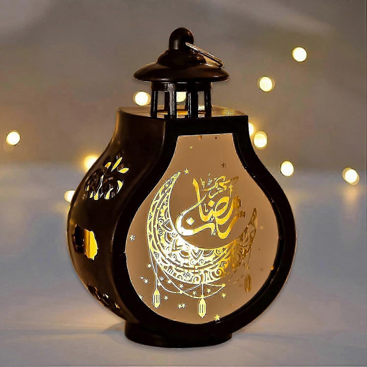 Ramadan Decorative Lantern, Ramadan Decoration Lamp, LED Hanging Eid Mubarak Lantern, Battery Operated Ramadan Light