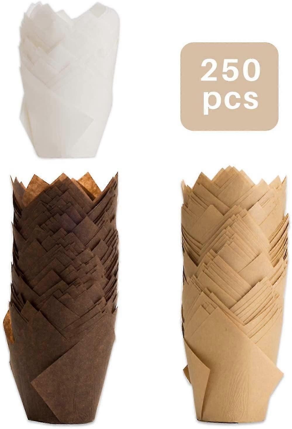 بطانة كب كيك، بطانات كب كيك 250 قطعة، أغلفة كب كيك مقاومة للشحوم من 3 ألوان