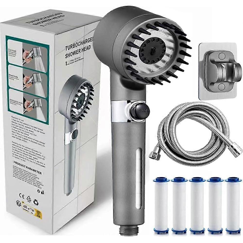 Ion Shower Drops Head Filtered Shower Head with Turbo Pressure, Handheld Design, Easy Installation, 1 Set