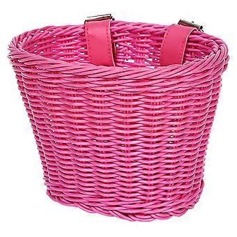 Impermeables Tejidos de plástico Cesta de bicicletas Manillar delantero de mimbre desmontable Cesta de bicicletas Cesta de bicicletas para niños Cesta blanca
