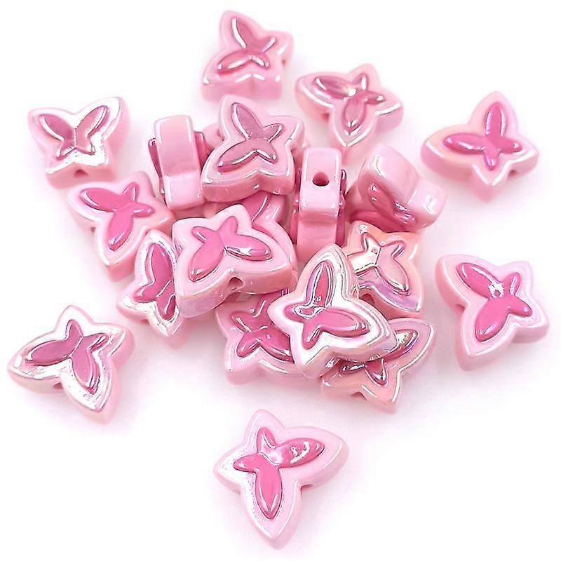 High quality 5pcs Bracelet Necklace Dazzle Two Color Creative Beaded Material Three-dimensional Butterfly Loose Beads Jewelry Accessories UV Plated