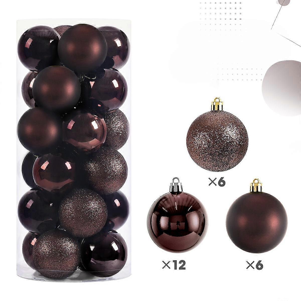 24 יחידות 3/4/6/8 ס"מ כדורי חג המולד קישוטי עץ חג המולד כדור חג המולד תליית תליוני עץ בית מסיבת עץ חג המולד תפאורה מתנה לשנה החדשה
