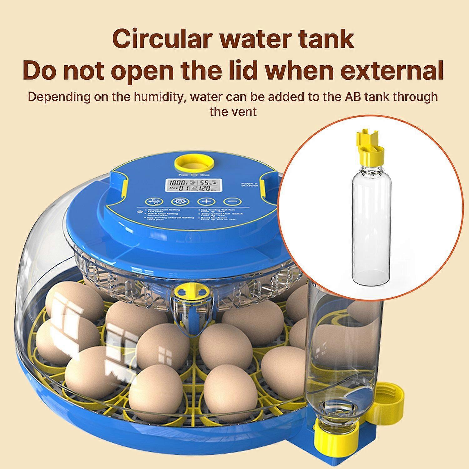 18 Eggs Incubator with Automatic Egg Turning Humidity Control Temperature Hatch Days Display and Egg
