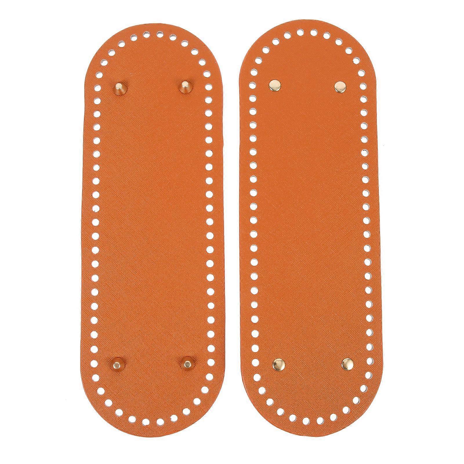 2Pcs PU Leder Tasche Boden Länglich Blank DIY Stricken Häkeltasche Shaping Basis