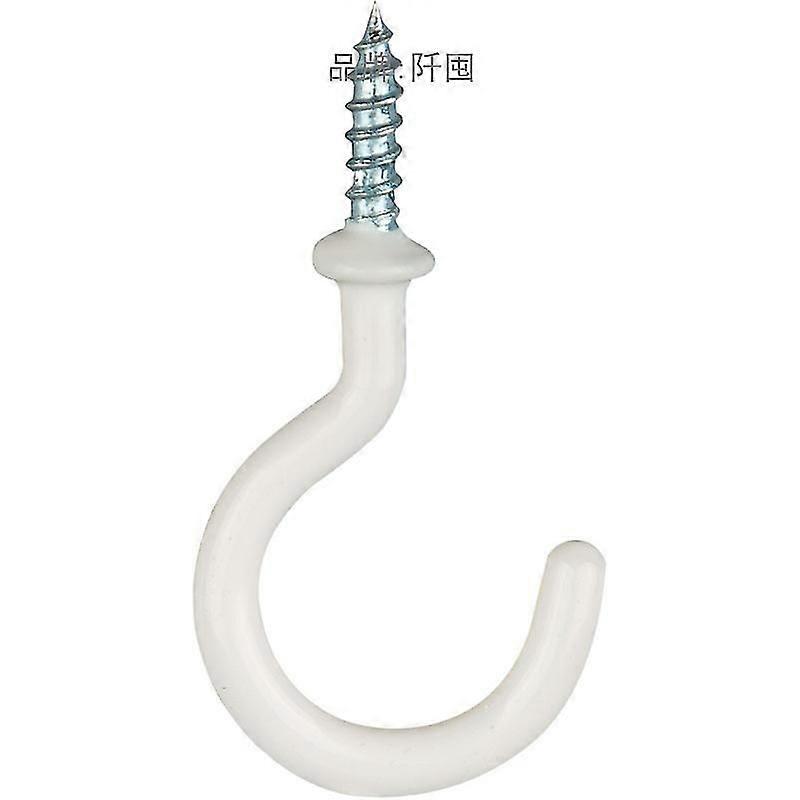 Screw Hooks Ceiling Screw White Vinyl Hook Wall Hook for Mugs