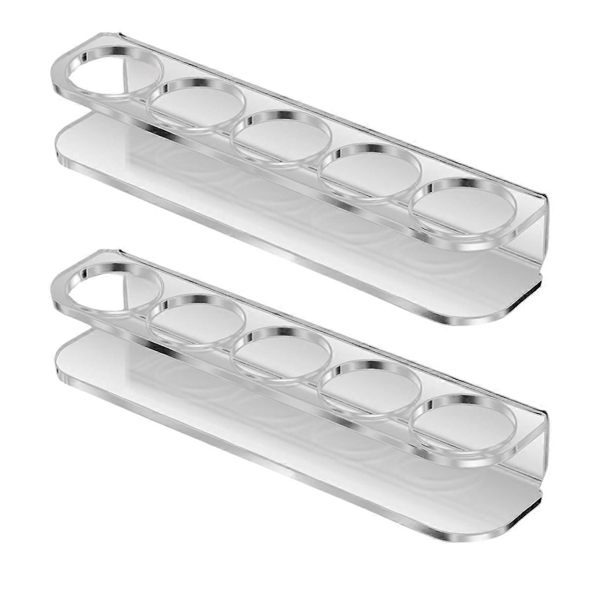 Insulin Vial Storage Rack, 5-Slot Organizer Holder, Fits Standard 10ml U-100 Vials, -Acrylic, Space Saving 2 Pack