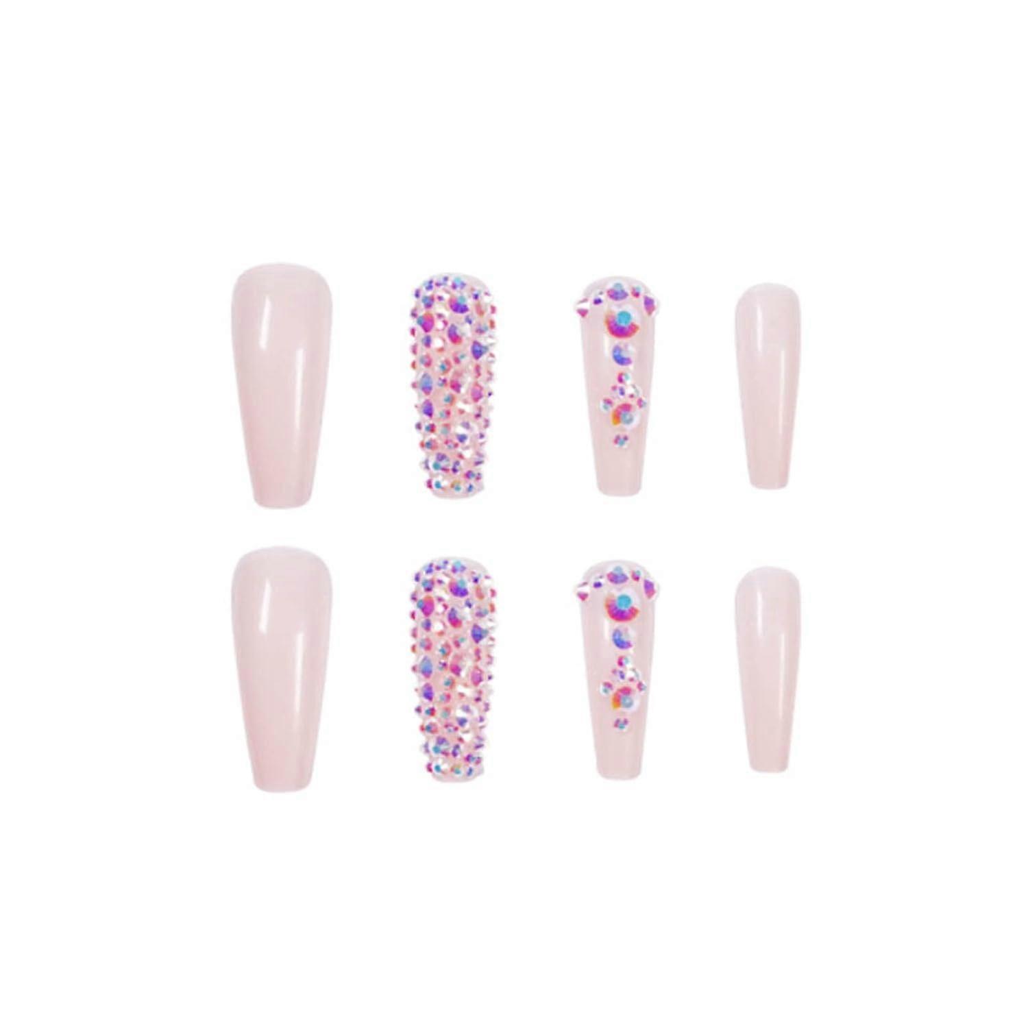 Rhinestone Decorated, Reusable False Tips For Diy Unique Style And Easy Application, Perfect Gift For Fashion Enthusiasts