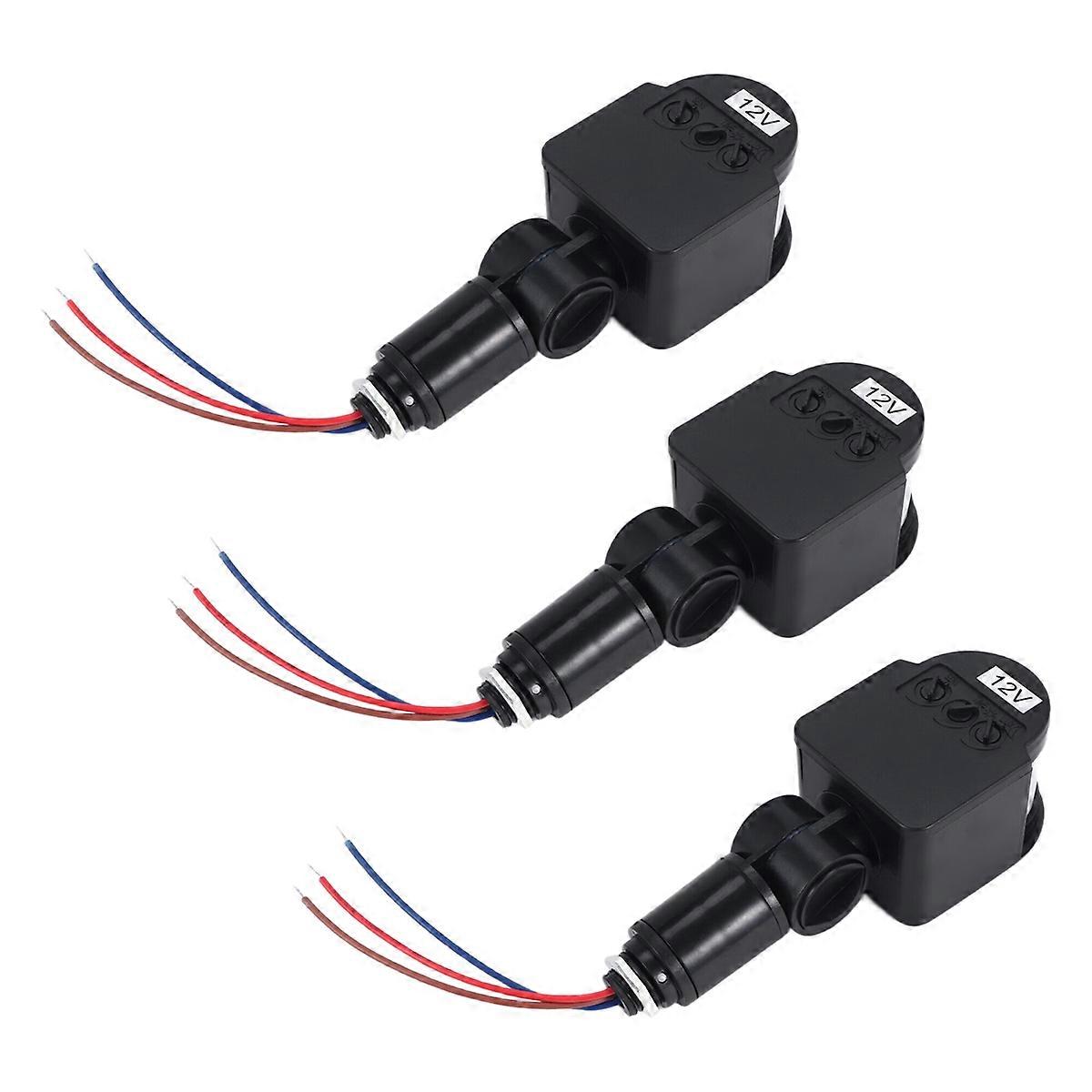 3 Pcs Black Motion Detectors Motion Sensor