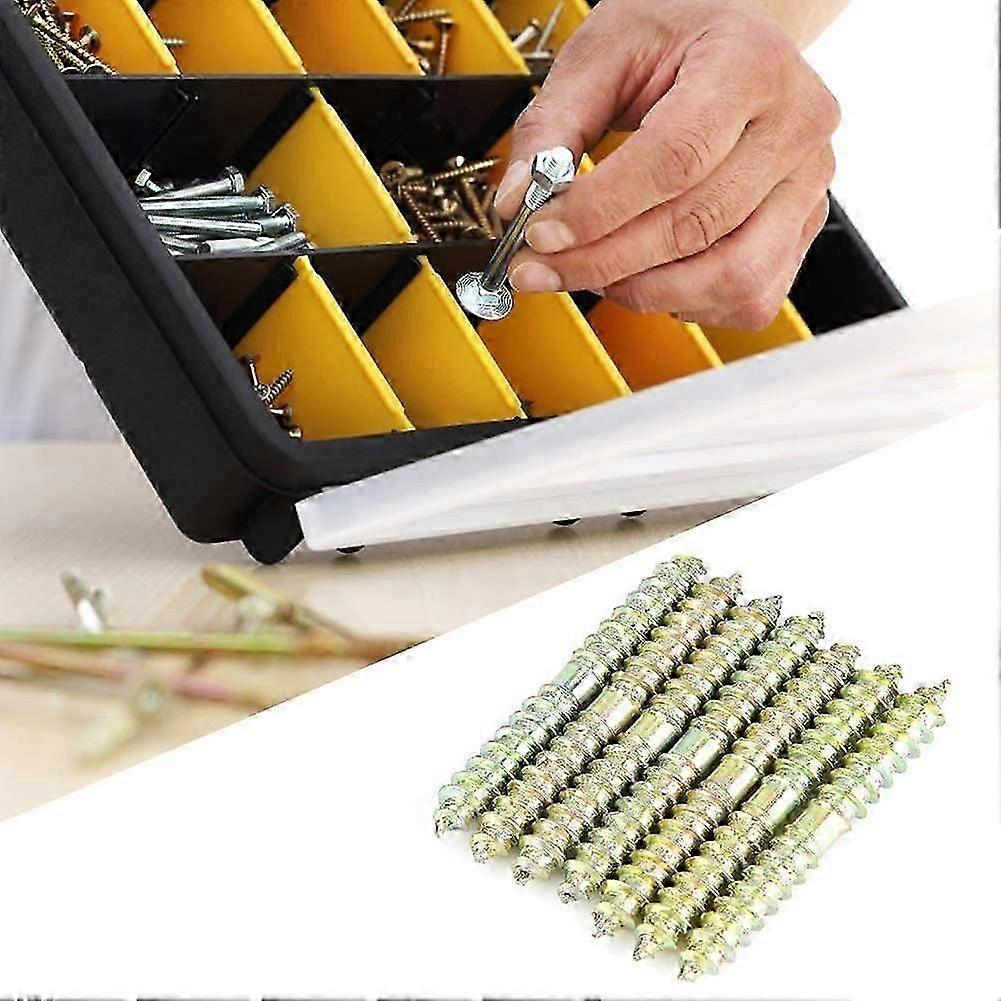 20pcs 5*40mm Dowel Screws Self Tapping Threaded Studs for Furniture Fixing Dowels Woodwork