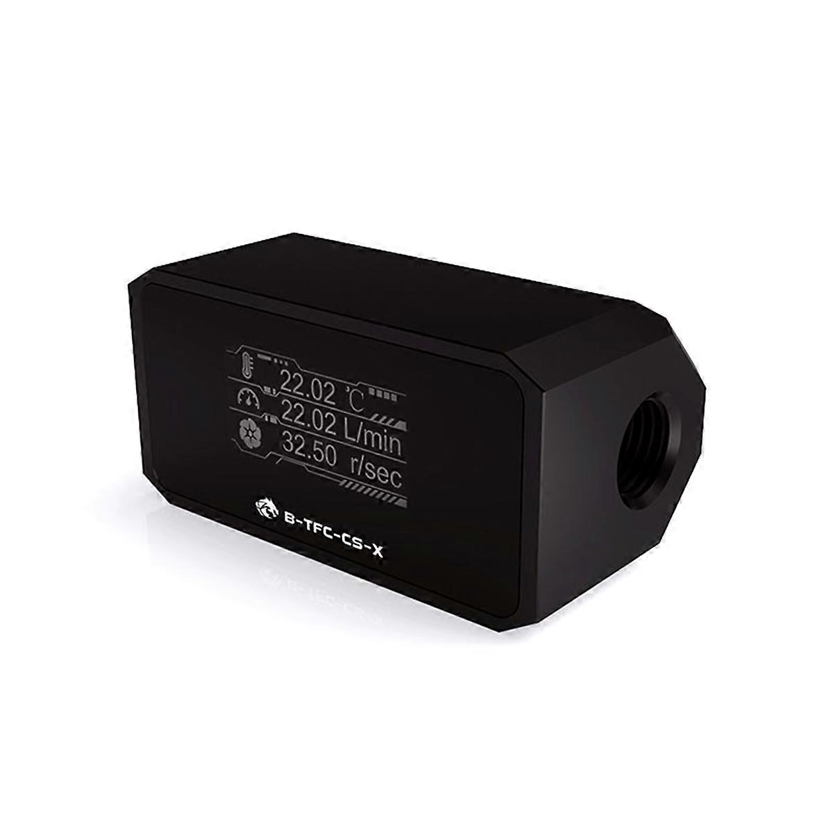 B---X Water Cooler System Monitor for Temperature Meter/Water Flow OLED Display Double G1/4Inch Flo