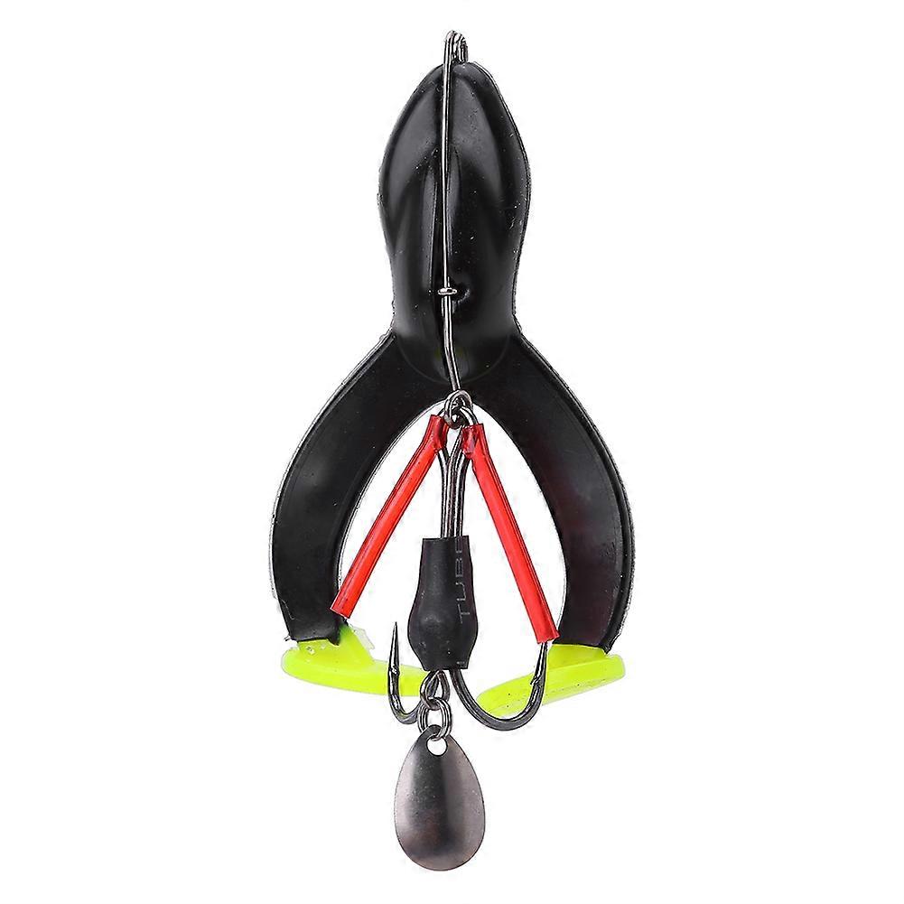 Rochenfrosch Angeln Köder mit Angelhaken Schwarzfisch Killer Köder schwarz 9cm