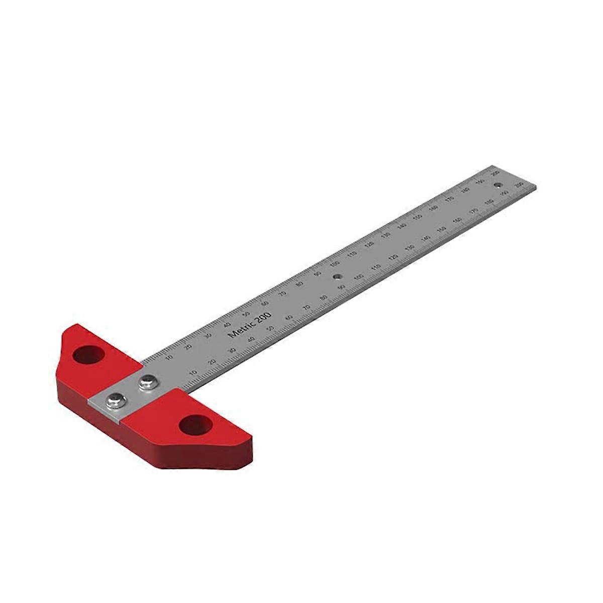 8Inch/200mm Metric Inch System T-Shaped Draw Line Ruler Angle Ruler