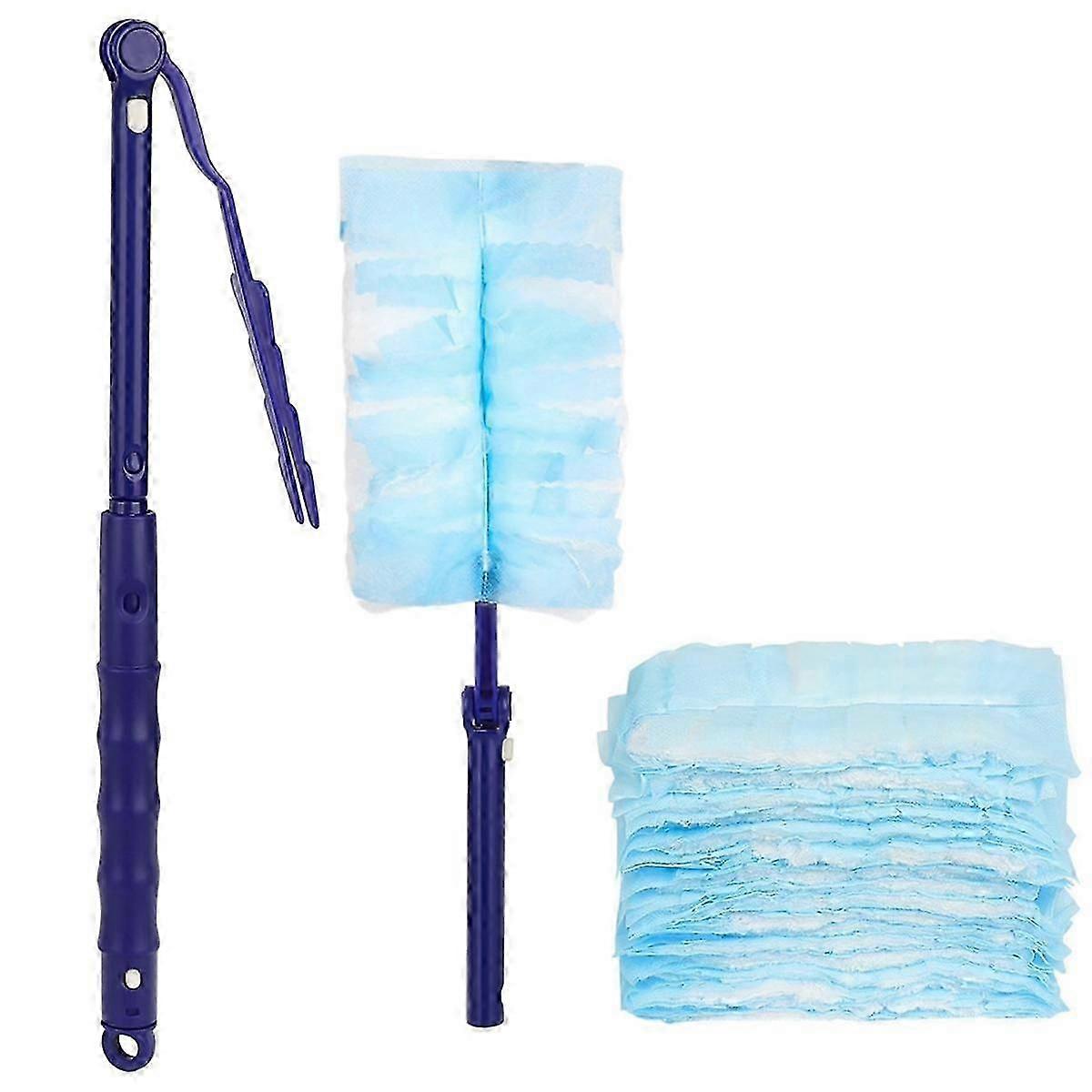 30 Pieces Duster Refills with 2 Long Handle, Disposable Duster Refills Compatible for